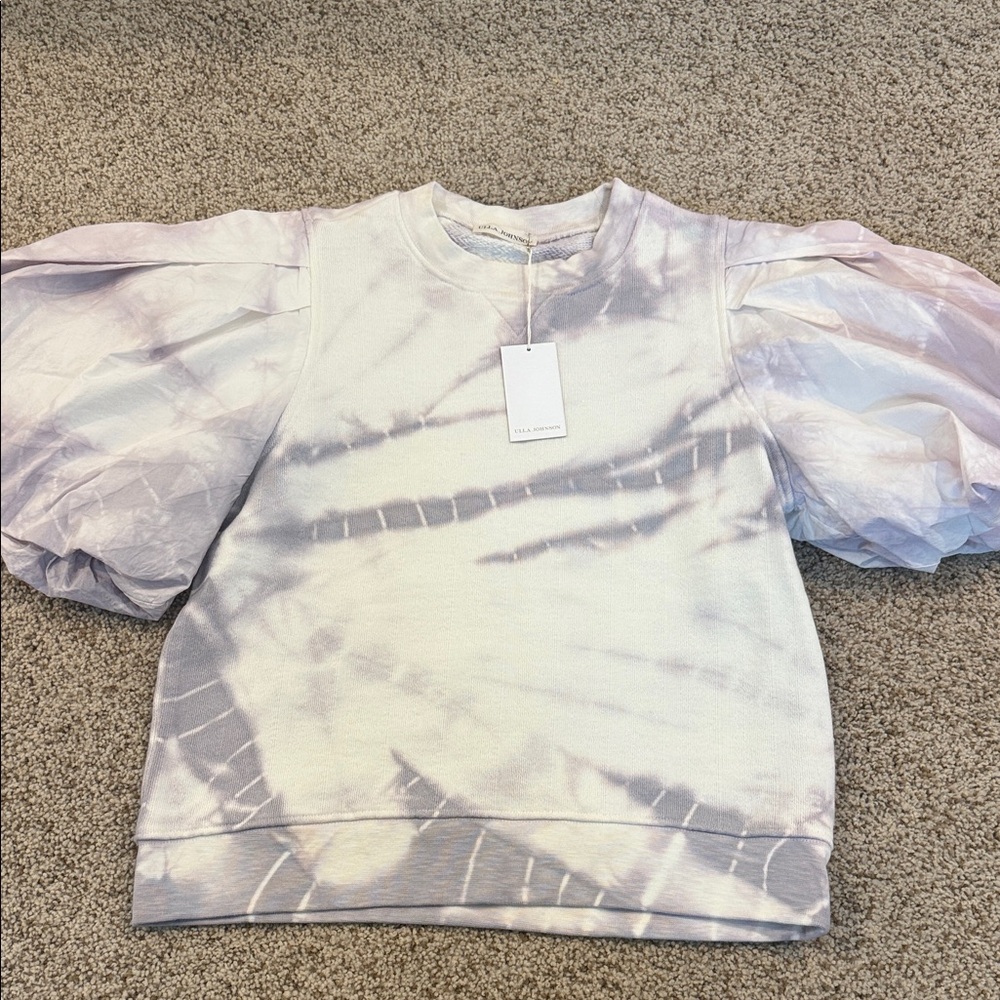 NWT Ulla Johnson Tie-Dye Puff Sleeve Top